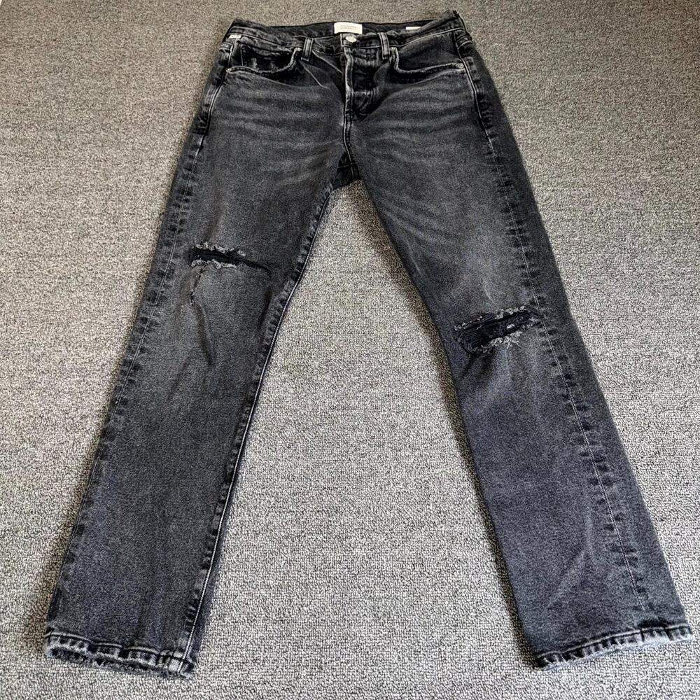 Vintage Citizens of Humanity Emerson Jeans Womens 25 Black Distressed Button Fly